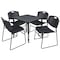 Regency Tables > Height Adjustable > Square Table & Chair Sets, 30 W, 30 L, 23-36 H, Grey TB3030GYAPBK44BK - alternate 1